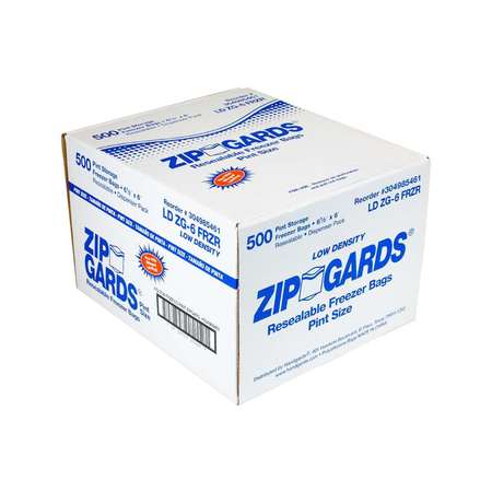 ZIPGARDS Zipgard Freezer Bag Pint Zg6, PK500 304985461